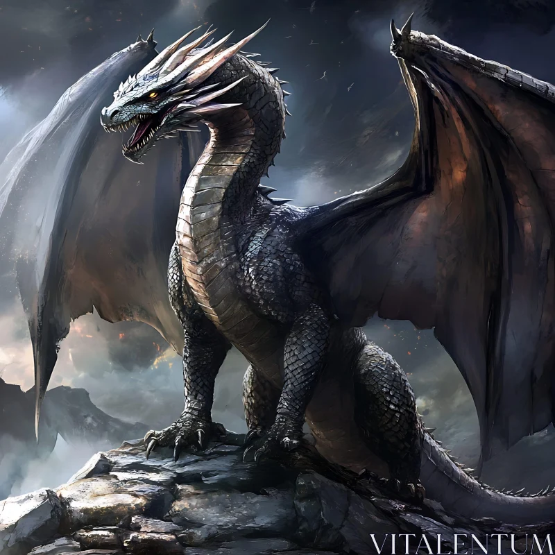 Fantasy Dragon Art - Mythical Creature AI Image