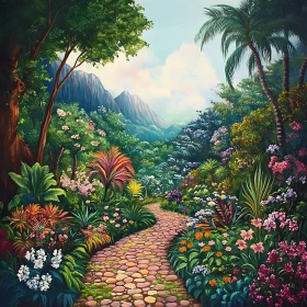 Tranquil Tropical Path in Forest Landscape
