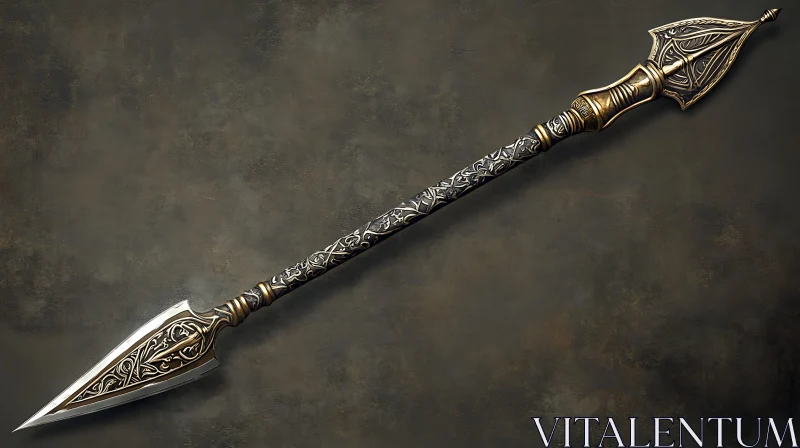 AI ART Detailed Antique Spear