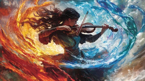 Elemental Music: Violinist's Fiery Performance