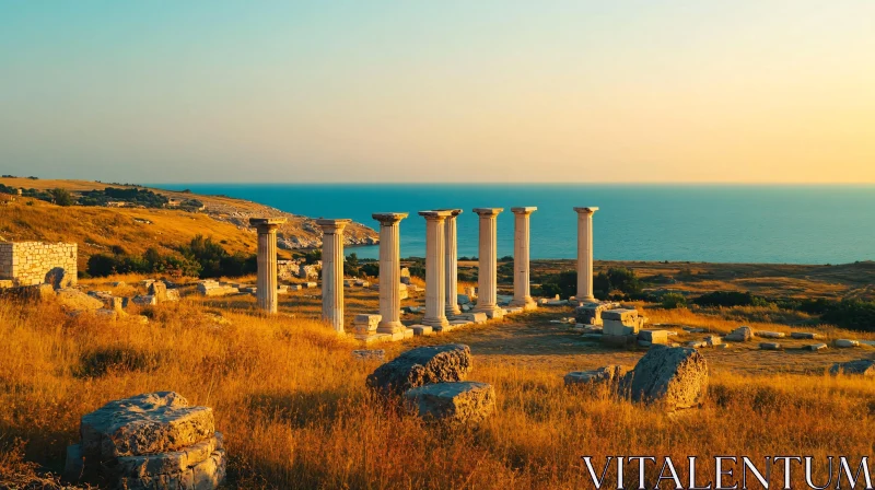 AI ART Seaside Ruins of Ancient Greece