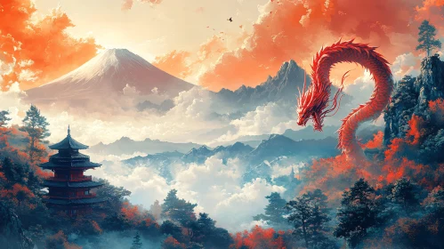 Crimson Dragon Pagoda Mountain View
