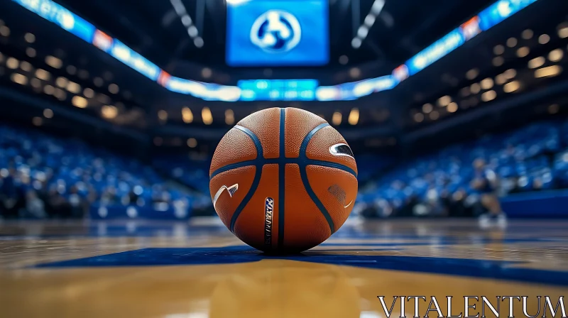 Center Court Basketball Still Life AI Image