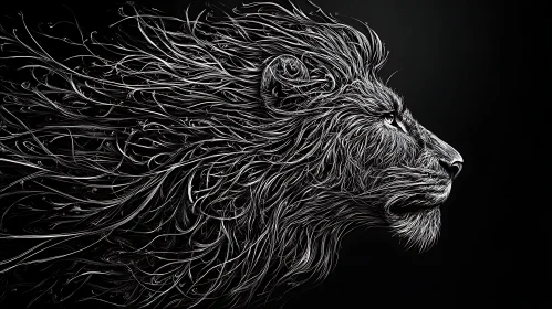 Monochrome Lion Art