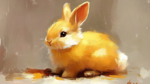 Artistic Portrait of a Fluffy Bunny