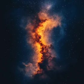 Fiery Galaxy Amidst the Stars