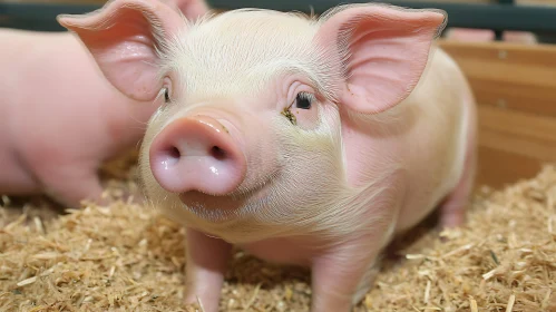 Charming Piglet Close-Up
