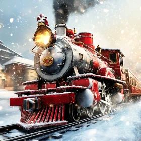 Snowy Holiday Train