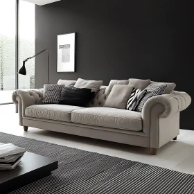 Beige Sofa in Modern Minimalist Decor