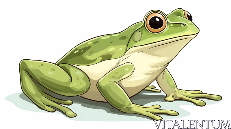 Green Frog Illustration Art AI Image