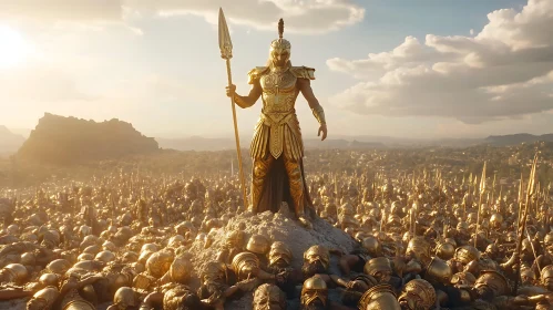 Ancient Warrior and Army - Golden Light