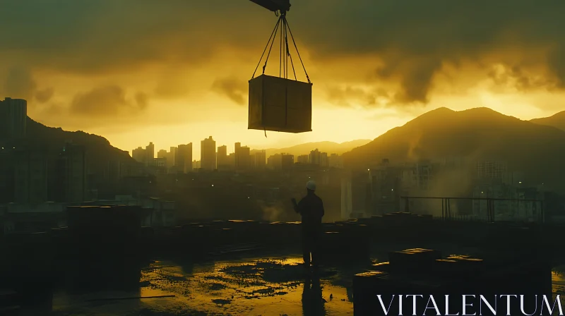 Urban Construction at Sunset