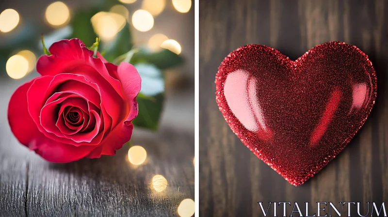 Red Rose and Heart Still Life