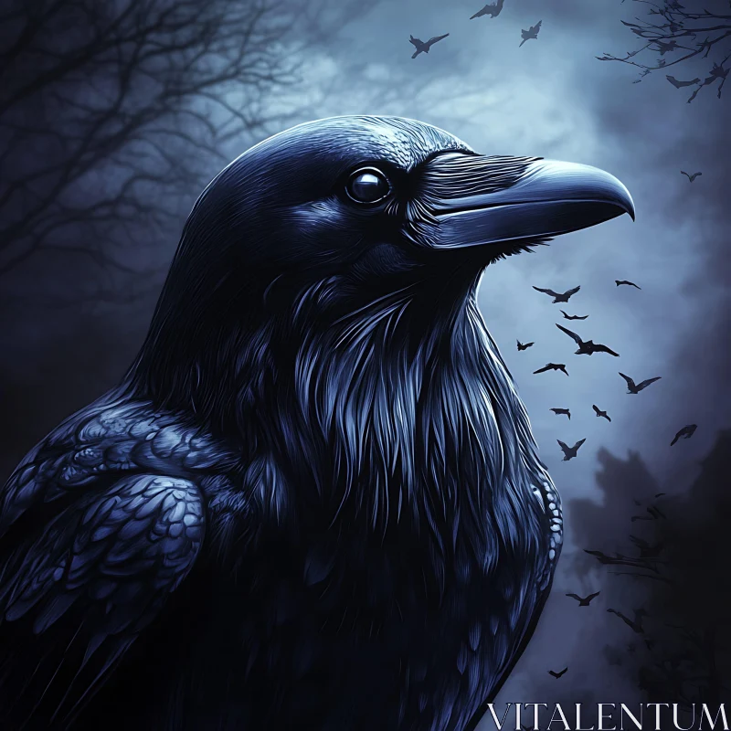 Night Raven Portrait