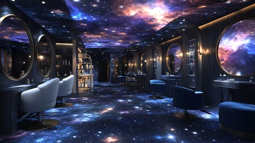 Cosmic Galaxy-Themed Luxurious Modern Interior
