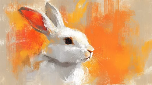 Artistic Bunny in Orange Tones