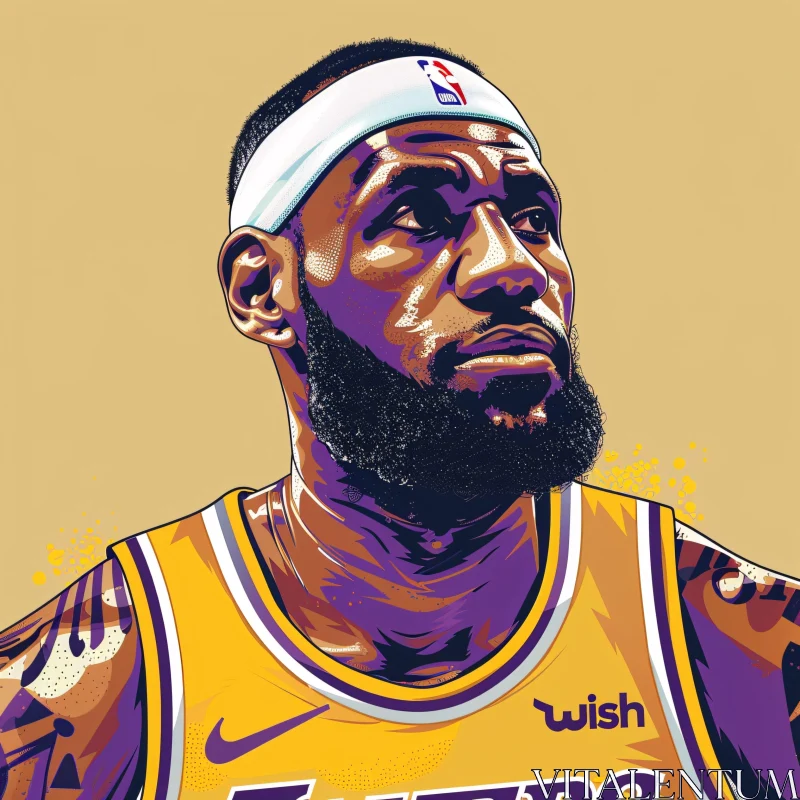 Illustration of LeBron James as a Lakers Player