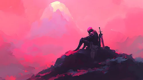 Lone Warrior at Dusk