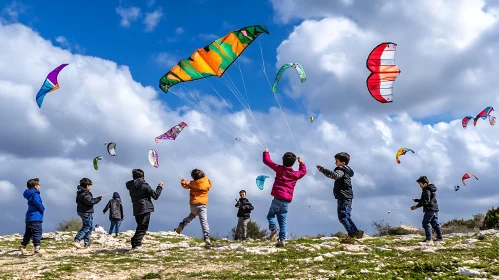 Kids Playing with Kites