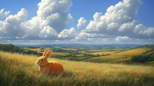 Bunny in a Picturesque Meadow
