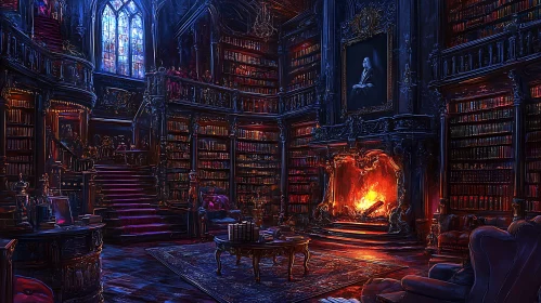 Ancient Library Interior