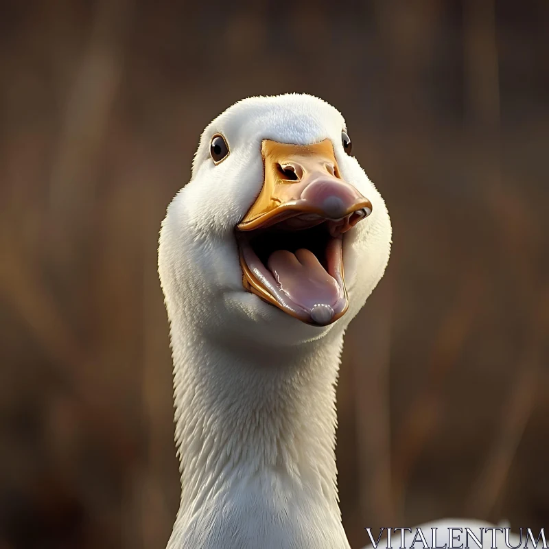White Goose Portrait, Close-Up View