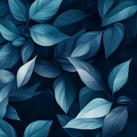 Calming Blue Leaves Pattern