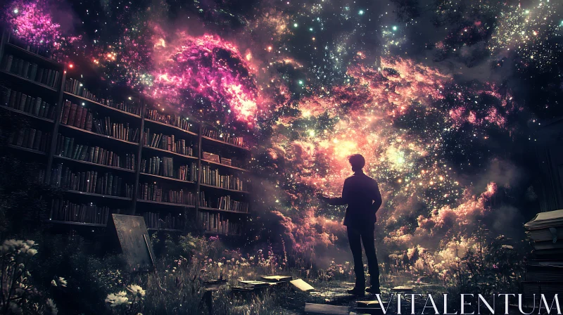 Bookshelf to Cosmos: A Surreal Journey
