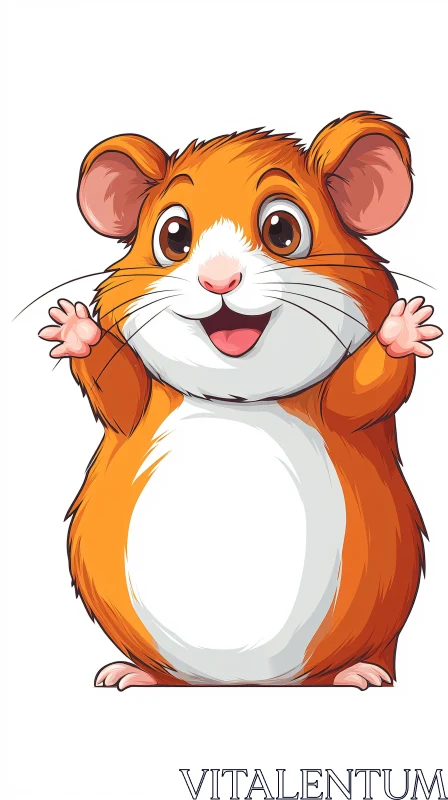 Cheerful Hamster Cartoon Art