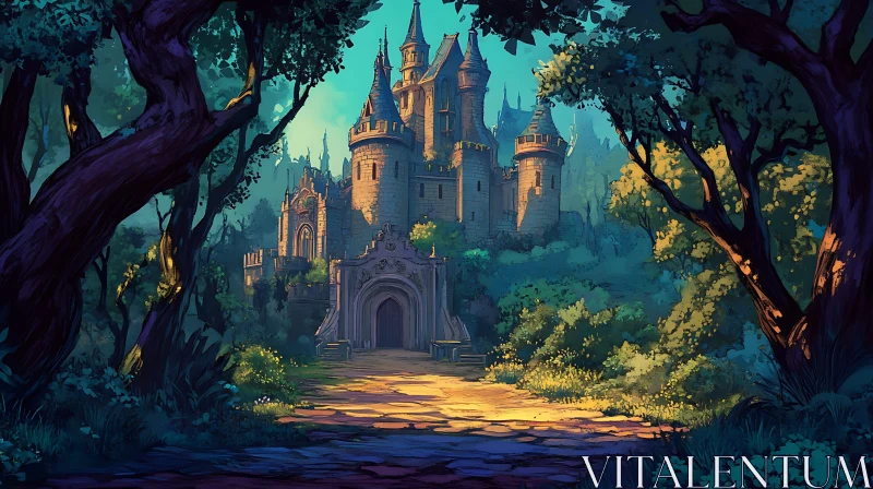 Fairytale Castle Amidst Lush Greenery