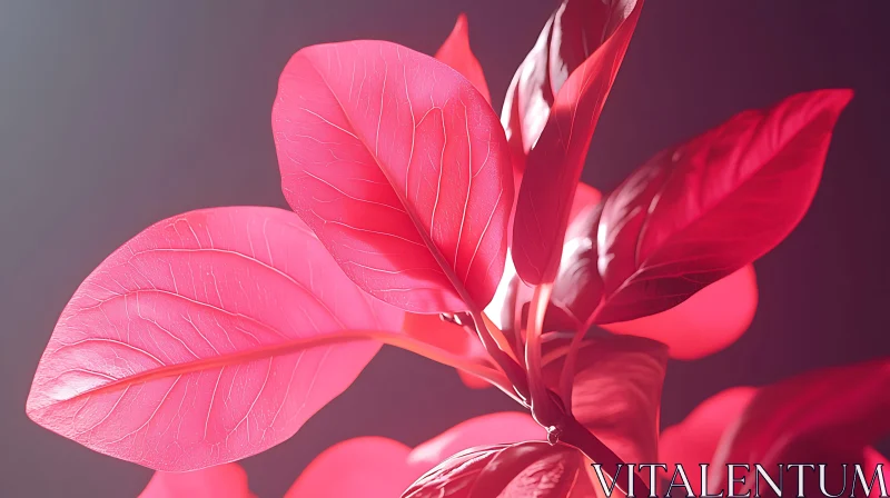 Scarlet Foliage Study: A Plant Portrait AI Image