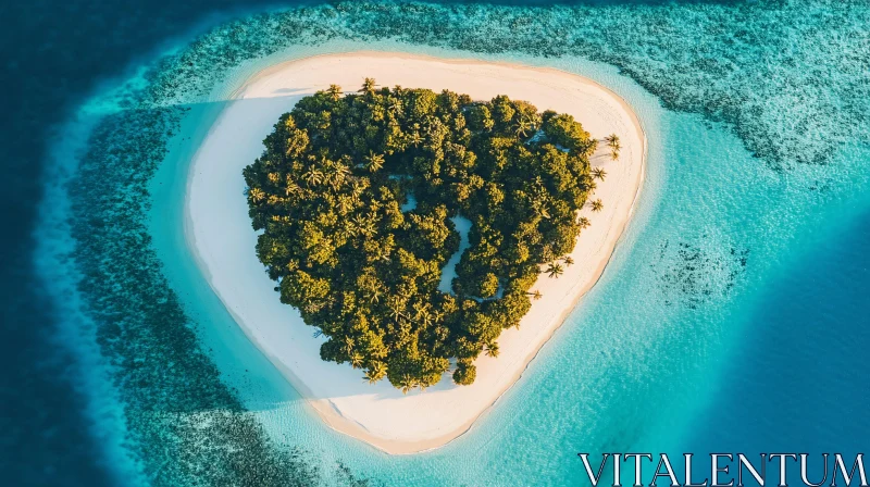 Tropical Island Surrounded by Turquoise Waters