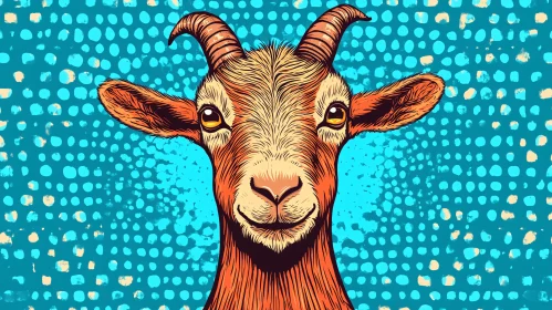 Playful Goat in Vibrant Pop Art
