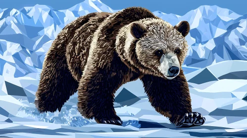 Bear Amidst Snowy Peaks