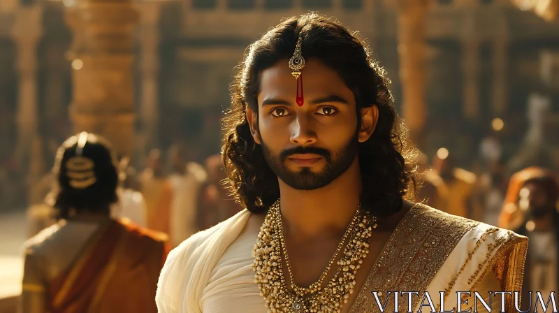 Portrait of a Man with Traditional Indian Jewelry