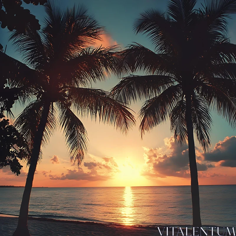 Tropical Sunset at the Beach
