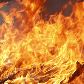 Close-Up of Burning Flames in Orange and Yellow