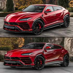 High-End Red SUV Outdoor