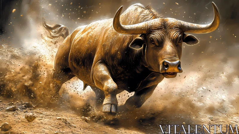 Dynamic Bull in Motion