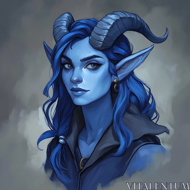 Fantasy Character Portrait - Tiefling Woman