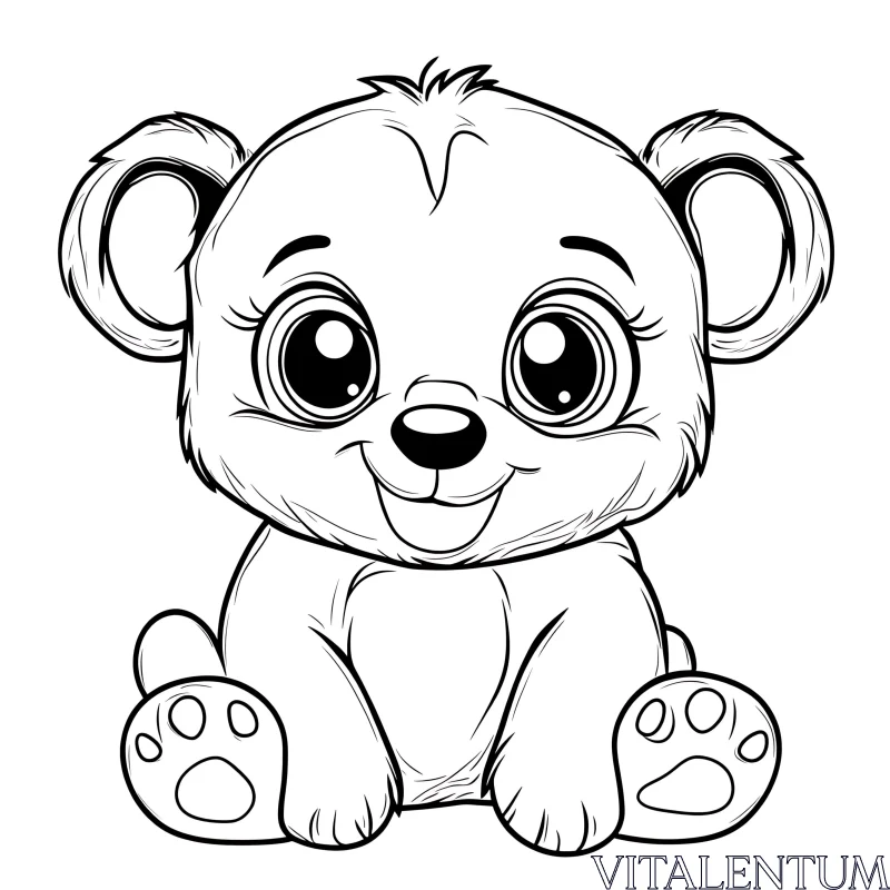 Charming Cartoon Bear Cub Drawing