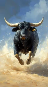 Charging Bull Portrait