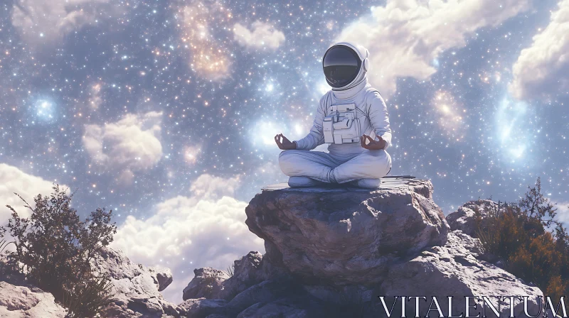 Cosmic Meditation: Astronaut's Serenity