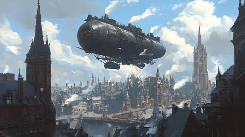 Flying Machine Above the Metropolis