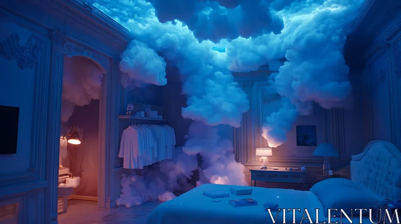 Dreamy Bedroom with Cloudscape
