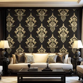 Elegant Living Room Decor with Symmetrical Patterns