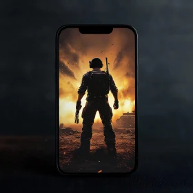 Soldier Facing Apocalypse Mobile Wallpaper