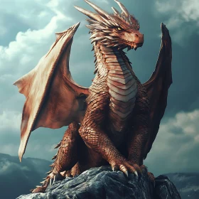 Dragon Perched on a Rock
