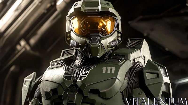 Futuristic Soldier Close-Up