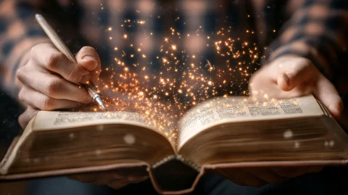 Spellbinding Book with Glimmering Light